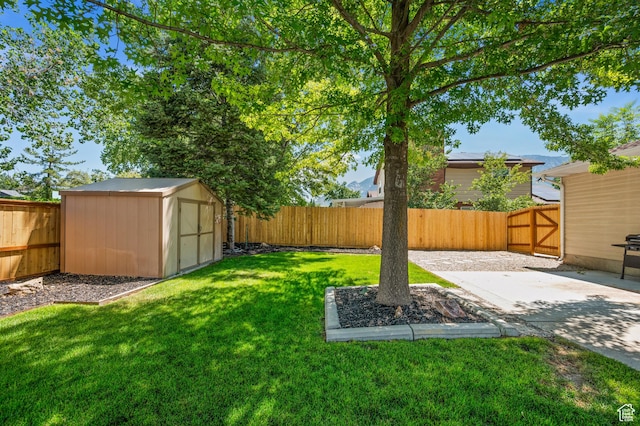 1609 E Sego Lily Dr, Sandy, UT 84092 - fenced backyard with a storage unit and a patio
