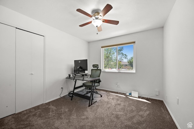 1609 E Sego Lily Dr, Sandy, UT 84092 - office area featuring a ceiling fan and carpet