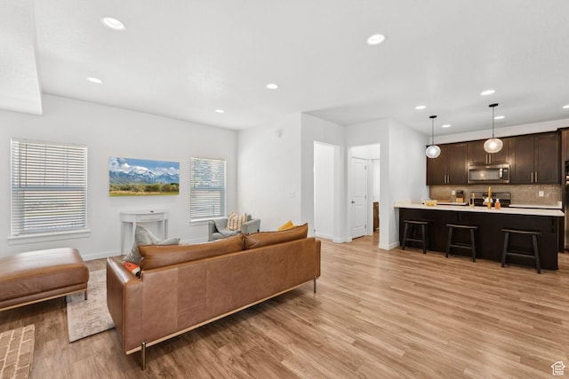 4915 N Marble Fox Way Unit 126, Lehi, UT 84043 - living room featuring recessed lighting and light wood-type flooring
