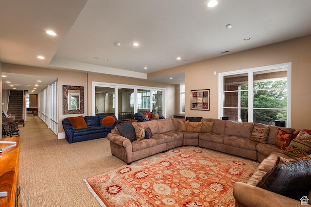 1781 Lorien Dr, Bountiful, UT 84010 - carpeted living room featuring plenty of natural light and recessed lighting