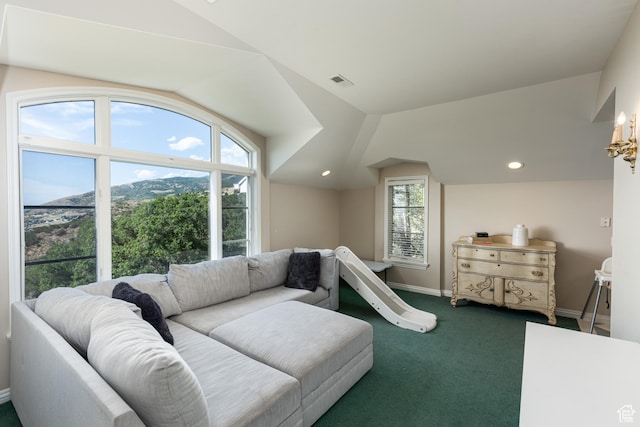 1781 Lorien Dr, Bountiful, UT 84010 - carpeted bedroom with lofted ceiling and recessed lighting