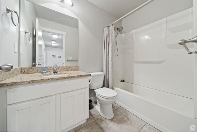 862 W Capraia Ct, Midvale, UT 84047 - full bathroom featuring tile patterned flooring, vanity, and shower / bath combination with curtain