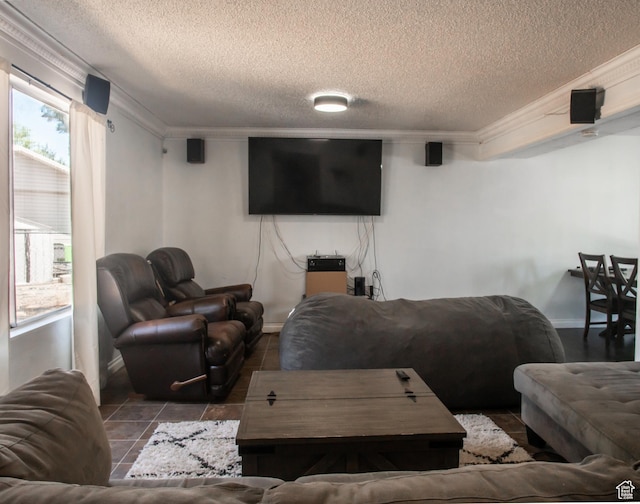 663 N 550 W, Orem, UT 84057 - living area featuring crown molding and a textured ceiling