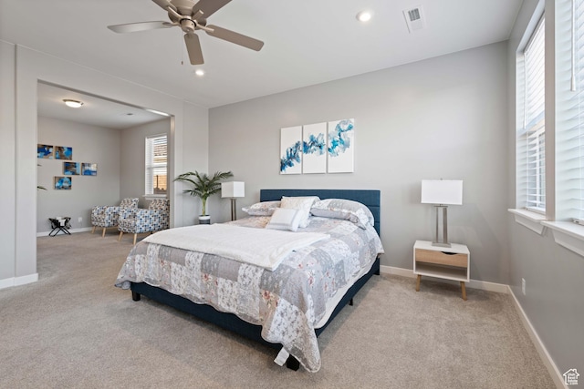 974 N Pleasant Valley Ln, Washington, UT 84780 - carpeted bedroom featuring a ceiling fan and recessed lighting