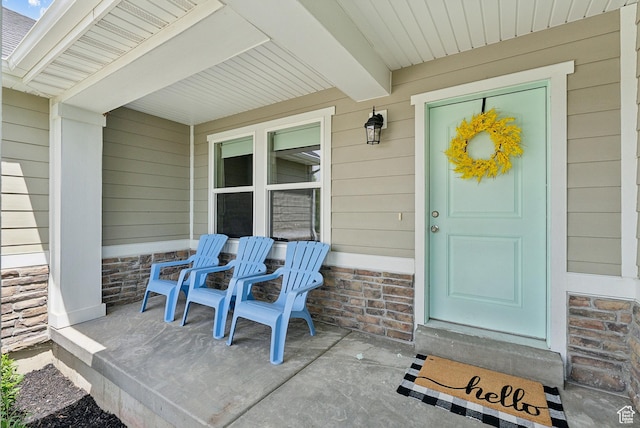 631 S Falkirk Rd, Heber City, UT 84032 - view of exterior entry with covered porch and stone siding
