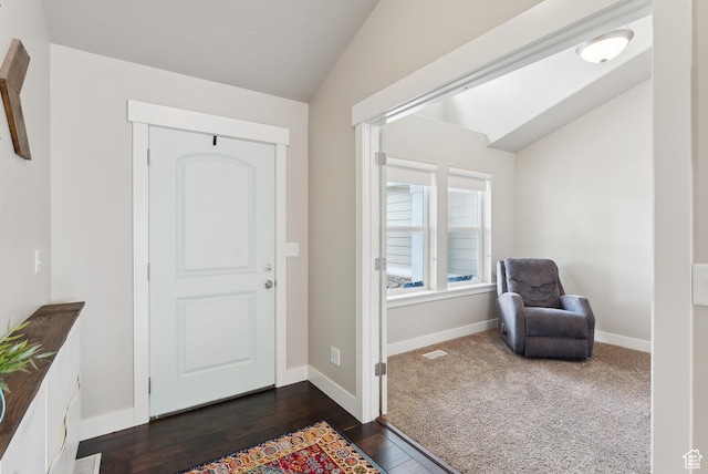 631 S Falkirk Rd, Heber City, UT 84032 - foyer with vaulted ceiling and dark wood-style flooring