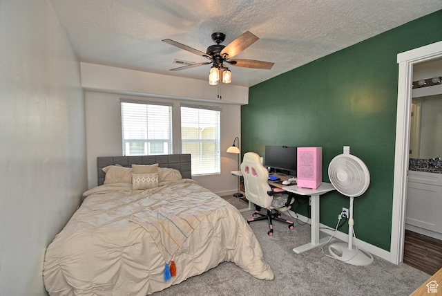 685 E 355 N, Vineyard, UT 84059 - bedroom with carpet flooring, ceiling fan, and a textured ceiling