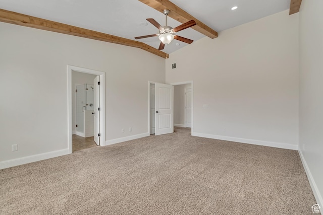 10925 N Marsala Dr, Highland, UT 84003 - unfurnished bedroom featuring light carpet, connected bathroom, and a ceiling fan