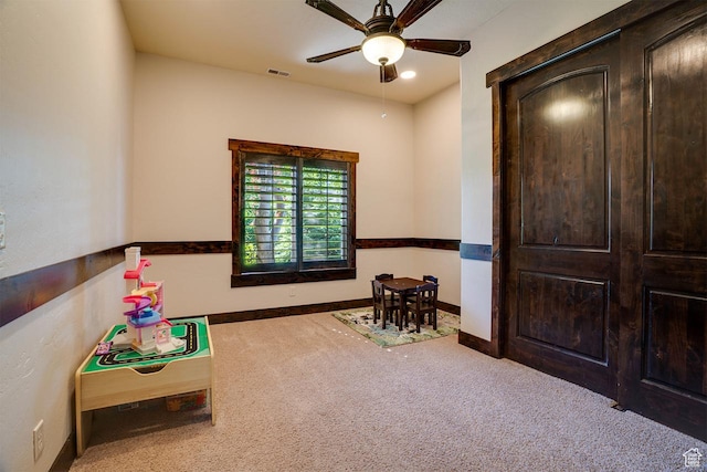 1307 N Dutch Highland Dr, Midway, UT 84049 - rec room with a ceiling fan and carpet flooring