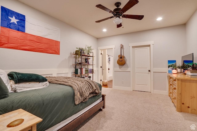 1307 N Dutch Highland Dr, Midway, UT 84049 - bedroom featuring recessed lighting, carpet floors, and ceiling fan