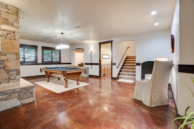 1307 N Dutch Highland Dr, Midway, UT 84049 - rec room with arched walkways and pool table