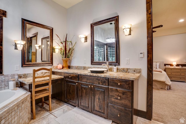 1307 N Dutch Highland Dr, Midway, UT 84049 - ensuite bathroom featuring vanity and a relaxing tiled tub