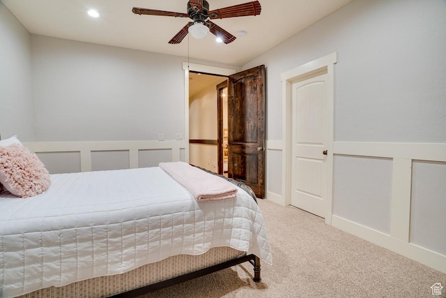 1307 N Dutch Highland Dr, Midway, UT 84049 - carpeted bedroom with recessed lighting and a ceiling fan
