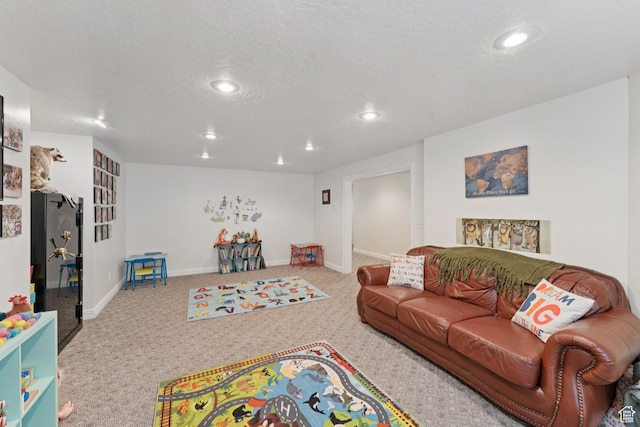 3136 W 2400th St S, Charleston, UT 84032 - living area featuring recessed lighting, carpet flooring, and a textured ceiling
