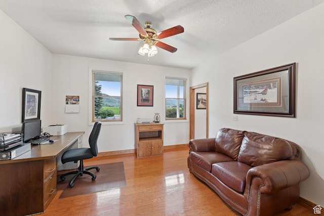 3136 W 2400th St S, Charleston, UT 84032 - office featuring light wood-style flooring and a ceiling fan