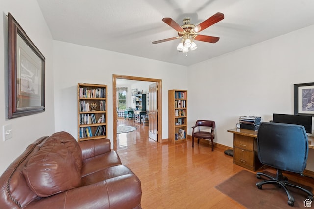 3136 W 2400th St S, Charleston, UT 84032 - office area featuring light wood finished floors and ceiling fan
