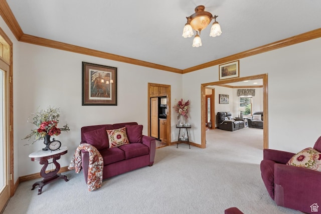3136 W 2400th St S, Charleston, UT 84032 - living area featuring crown molding and carpet