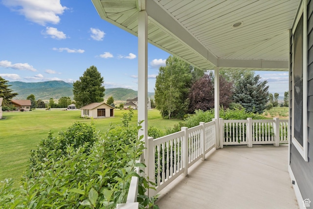 3136 W 2400th St S, Charleston, UT 84032 - covered porch with a mountain view and a lawn