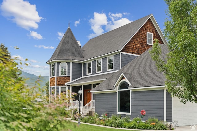 3136 W 2400th St S, Charleston, UT 84032 - view of front of home with a shingled roof and a mountain view
