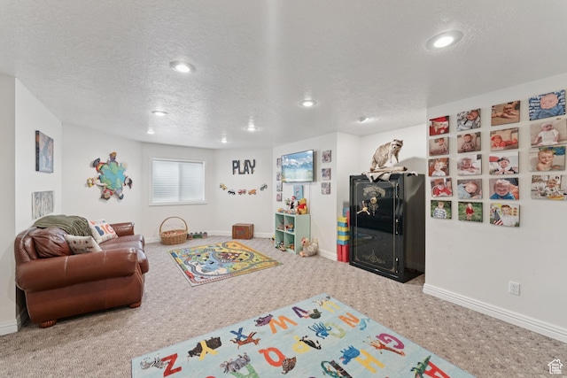 3136 W 2400th St S, Charleston, UT 84032 - playroom featuring carpet flooring, recessed lighting, and a textured ceiling