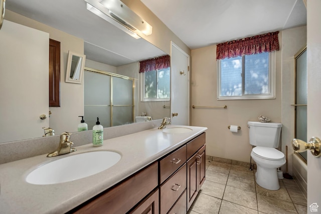 1261 E Sandra Cir, Murray, UT 84121 - full bathroom with double vanity, healthy amount of natural light, and tile patterned flooring