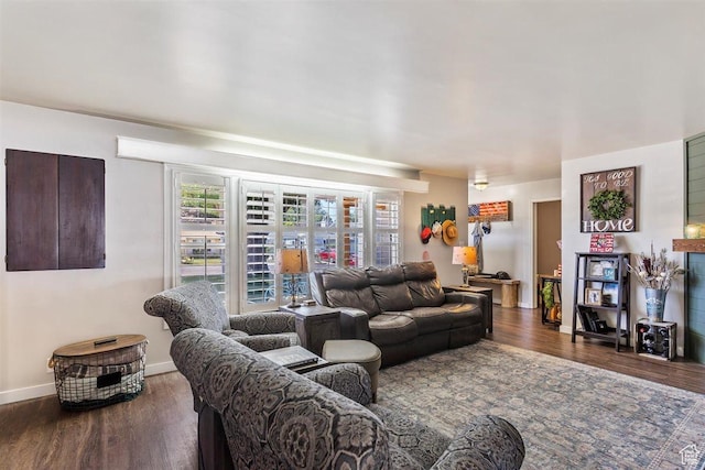 158 N 800 E, Brigham City, UT 84302 - living room featuring wood finished floors and baseboards