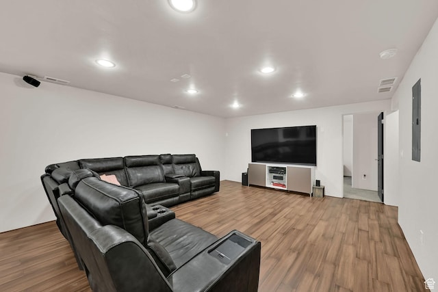 7496 S 1740 E, South Weber, UT 84405 - living area featuring wood finished floors, recessed lighting, and electric panel