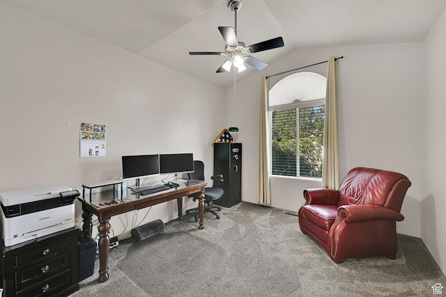 7496 S 1740 E, South Weber, UT 84405 - carpeted office space with vaulted ceiling and ceiling fan
