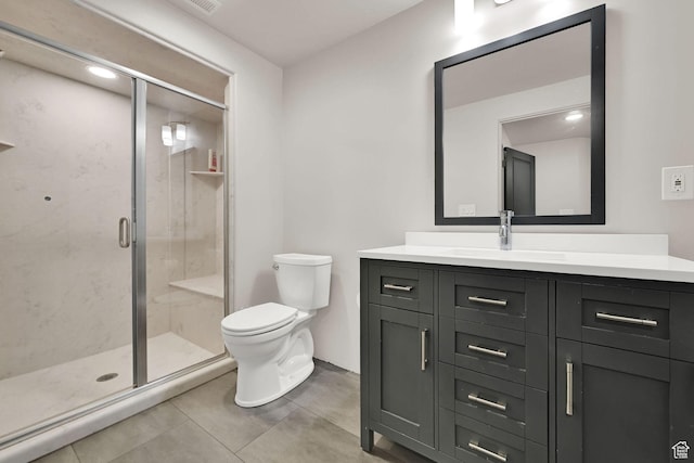 7496 S 1740 E, South Weber, UT 84405 - bathroom featuring vanity, a shower stall, and tile patterned flooring
