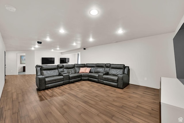 7496 S 1740 E, South Weber, UT 84405 - living room featuring wood finished floors and recessed lighting