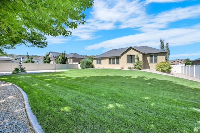 7496 S 1740 E, South Weber, UT 84405 - back of property featuring stucco siding, a fenced backyard, and a residential view