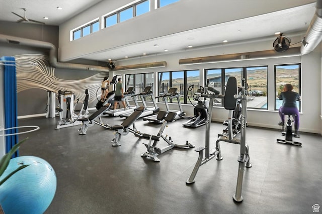 3724 W Soft Whisper Way, Herriman, UT 84096 - workout area featuring recessed lighting and baseboards