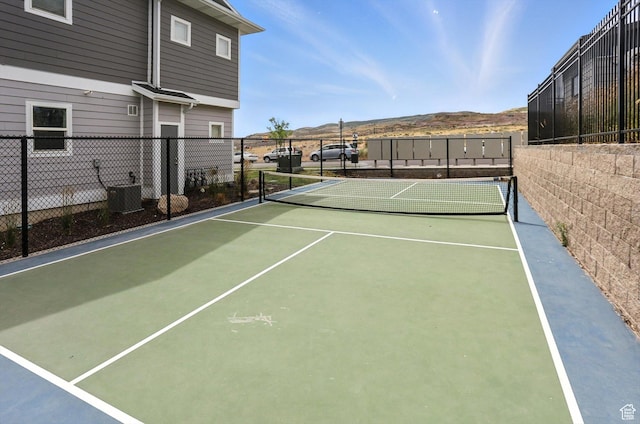 3724 W Soft Whisper Way, Herriman, UT 84096 - view of tennis court with a mountain view and community basketball court