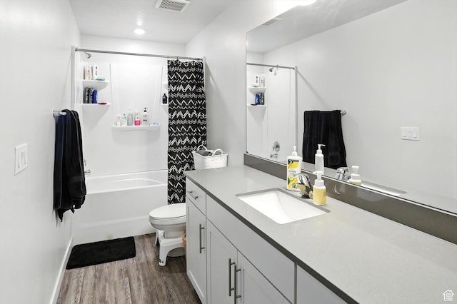 3724 W Soft Whisper Way, Herriman, UT 84096 - full bath with wood finished floors, vanity, and shower / tub combo with curtain