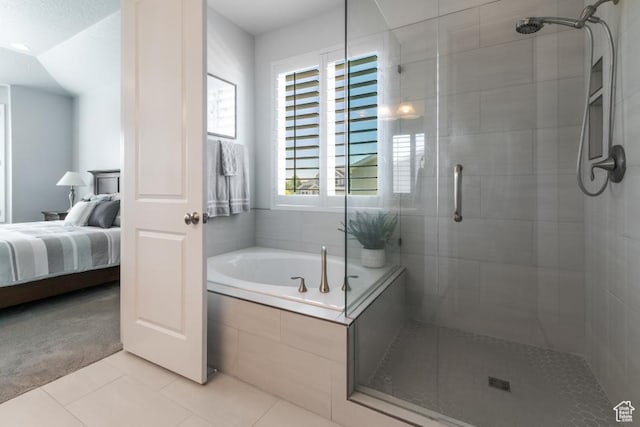 11709 S 2610 W, Riverton, UT 84065 - bathroom with a stall shower, tile patterned flooring, ensuite bath, and a bath