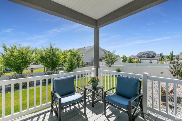 11709 S 2610 W, Riverton, UT 84065 - wooden terrace with a residential view and a fenced backyard
