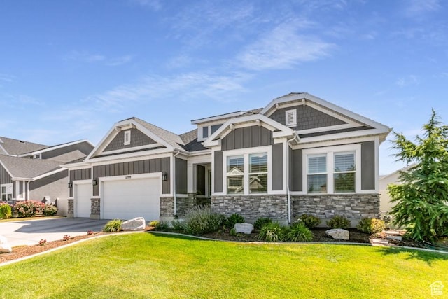 11709 S 2610 W, Riverton, UT 84065 - craftsman-style house featuring board and batten siding, stone siding, and a front yard