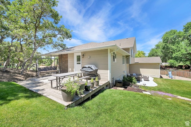 2779 E 3575 N, Layton, UT 84040 - rear view of property featuring an outdoor hangout area and a patio