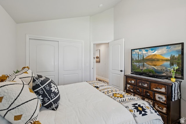 294 W Willow Ct Unit 12, Francis, UT 84036 - bedroom with a closet and high vaulted ceiling