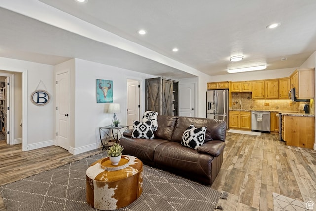 294 W Willow Ct Unit 12, Francis, UT 84036 - living area featuring light wood finished floors and recessed lighting
