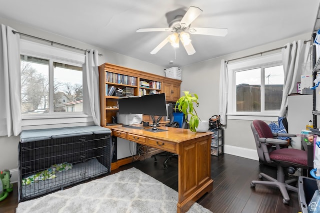 432 S 100 E, Provo, UT 84606 - office space with dark wood-type flooring, plenty of natural light, and a ceiling fan