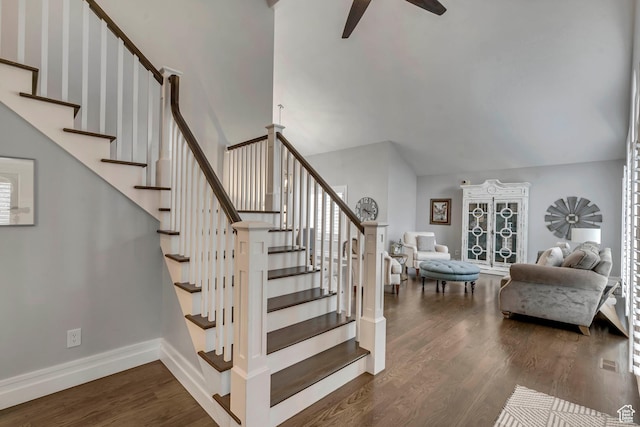 1885 E 10225 S, Sandy, UT 84092 - staircase with ceiling fan, wood finished floors, and plenty of natural light