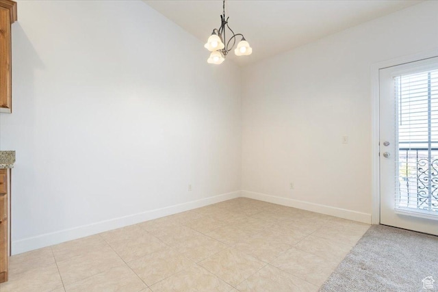 983 W 1055 N Unit 816, Orem, UT 84057 - unfurnished dining area featuring a chandelier and lofted ceiling