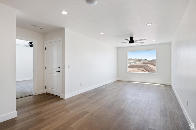 507 N 3650 W, Hurricane, UT 84737 - empty room featuring ceiling fan, wood finished floors, and recessed lighting