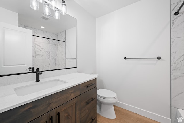 507 N 3650 W, Hurricane, UT 84737 - bathroom featuring vanity, wood finished floors, and a shower
