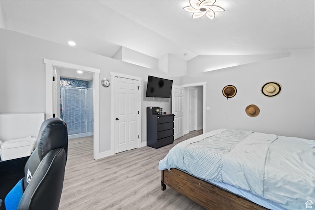 9375 S Laurel Ridge Cir, West Jordan, UT 84088 - bedroom featuring lofted ceiling and light wood finished floors