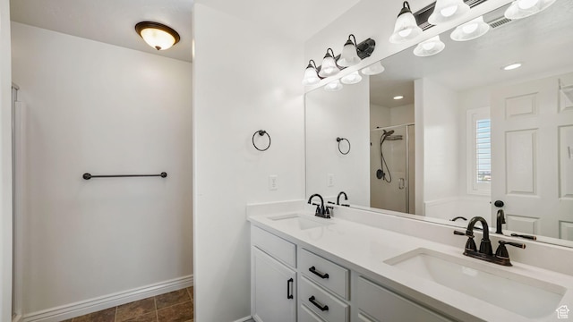 14267 S Palo Alto Dr, Herriman, UT 84096 - bathroom with a shower with shower door and double vanity
