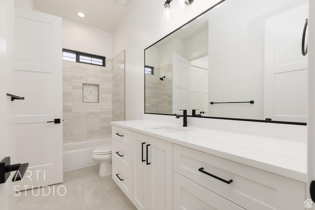 671 E Arina Way, Washington, UT 84780 - bathroom featuring vanity, shower / washtub combination, and recessed lighting