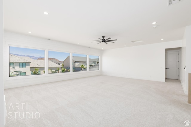 671 E Arina Way, Washington, UT 84780 - empty room featuring light carpet, recessed lighting, and a ceiling fan