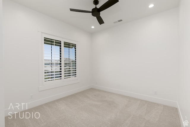 671 E Arina Way, Washington, UT 84780 - carpeted spare room featuring a ceiling fan and recessed lighting